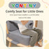 Toddler Booster Seat for Kitchen Chair with Removable Backrest & Adjustable Straps, PU Portable Waterproof & Non-Slip