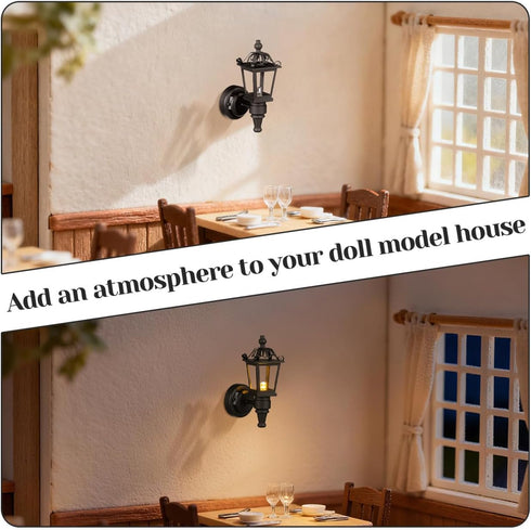 2pcs 1: 12 TOYANDONA Dollhouse LED Wall Sconces Scale Wall Lamp Simulation Miniature Furnitures for DIY Dollhouse