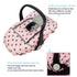 Carseat Cover for Girls, Winter Baby Car Seat Covers for Infant, Baby Carrier Cover Canopy with Window Zipper, Thick