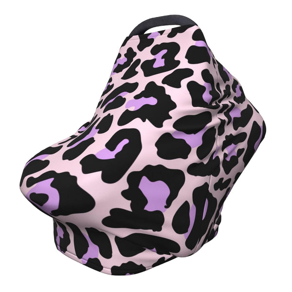 Schgap Purple Leopard Car Seat Cover for Babies Soft Stroller Cover Nursing Cover