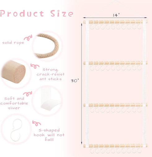 POVETIRE Headband Holder for Girls Baby Headband Organizer Head Bands Hair Accessories Display Organizer Wall Hanging