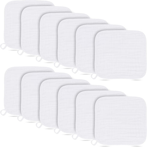 Baby Washcloths -100% Cotton Muslin Soft Baby Bath Wash Cloths and Absorbent
