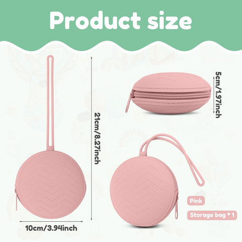 FALESOUL Silicone Pacifier Holder Case, Portable Leakproof Design Baby Pacifier Storage Case, Newborn Baby Silicone