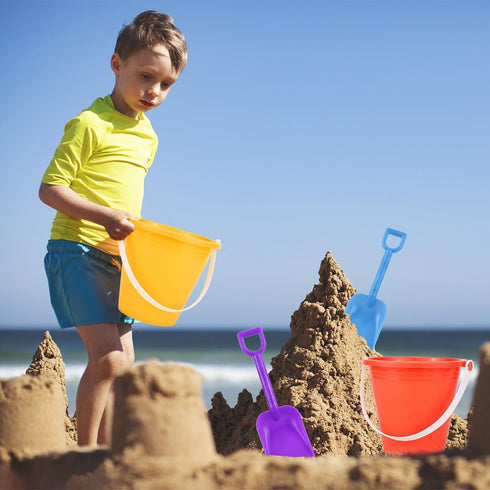 Holady 5'' Inch Summer Accessory(24 Bucket+24 Sand Beach Buckets Pail with Shovels,Water Bucket for Beach Fun Great
