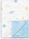 Outer Space Baby Blankets for Boys, Soft Nursery Minky Blankets with Muslin