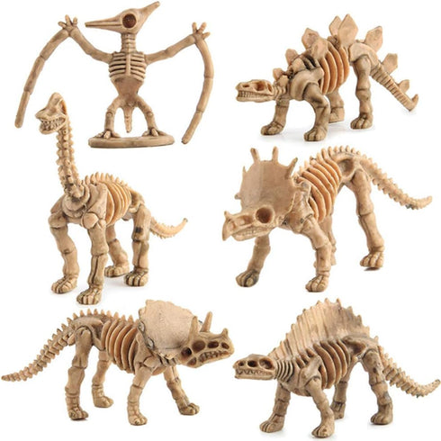 24pcs Dinosaur Fossil Skeletons, 3.7 Inch Assorted Figures for Educational Science Play and Party Decorations
