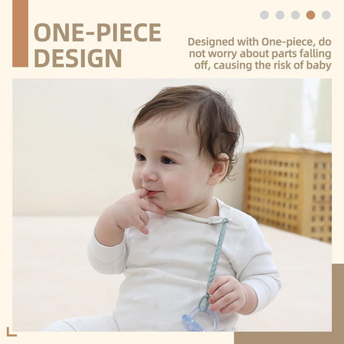 5-Pack Silicone Pacifier Clip, One-Piece Silicone Pacifier Holder Clip for Boys & Baby Girl Binky Clips Rust-Free