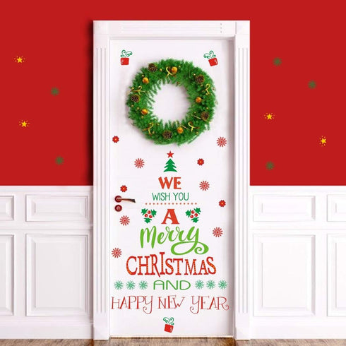 TOARTi Merry Christmas Quotes Wall Decals & Happy New Year Stickers for Christmas Party Supplies