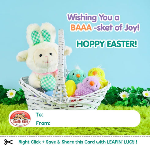 11" Animated Easter Plush Lamb with Bunny Ears - Leapin' Lucy | Dances to Song "Peter Cottontail" | Soft Stuffed Animal
