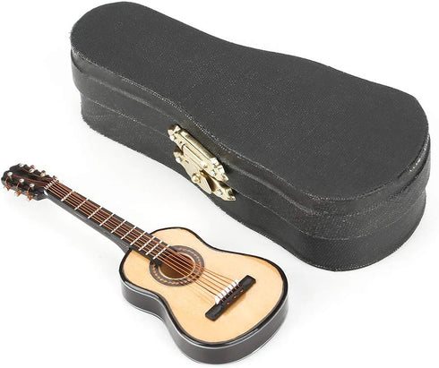 Wooden Miniature Guitar - Mini Musical Ornaments for Dollhouse Home Decoration