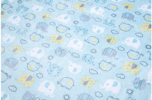 Alphabetz Premium Soft Baby Boy Blanket, Blue Elephants, 2 Ply Extreme Softness and Comfort