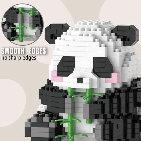 Mini Building Blocks - Bamboo Panda, Micro Blocks Panda Toy for Kids 6-10+, Mini Blocks Building Sets for Adults