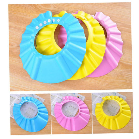 KUYYFDS 3PCS Baby Bath Soft Cap Adjustable Bath Cap Shampoo Protection Products for Baby Kids Child Shower