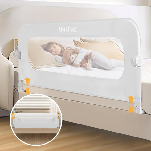 UNAPHO Bed Rail for Toddlers,Swing Down Kids Bed Rails Guard for Twin,Full,Queen,Bunk Size