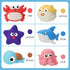 XAWACAH 6-12-18 6 Set 1 (6 Pack) Bath Toys for Toddlers Month, Bathtub Toys with Baby Bath Animals, No-Hole Design