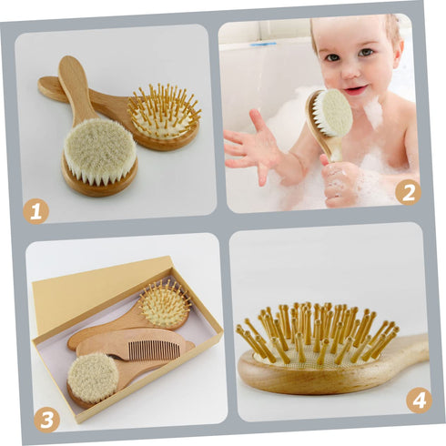 Set Totority Baby Hair Brush Woolen Brush for Toddlers Newborn Care Kit Easy to Use