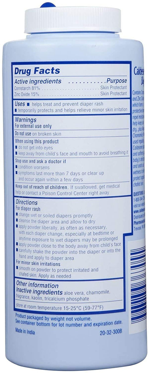 Caldesene 5 oz (Pack 2) Baby Cornstarch Powder With Zinc Oxide