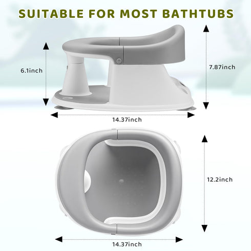 JOY ANAN 6-12-24 Baby Bath Seat, Infant/Toddler Sit Up Bathtub Seat for Months, Baby Bath Essentials, Great Shower