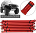 VGEBY 8Pcs Lightweight Aluminium Alloy RC Link Rod Kit, 1:10 Scale Pull Rod for Aixal SCX10 1/10 RC Car (Red)