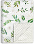 BORITAR Floral Leaf Baby Blanket - Super Soft Double Layer Minky with Dotted Backing, 30 x 40 Inch for Nursery