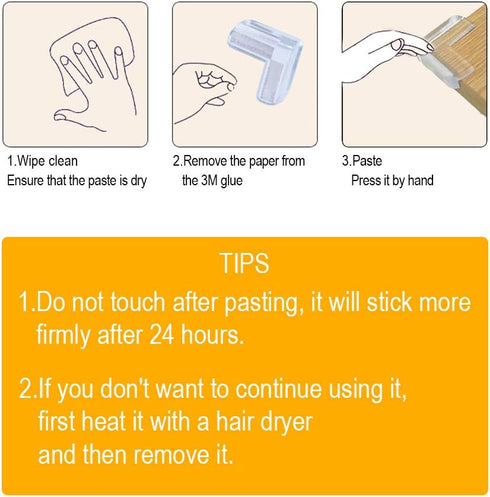 Clear Corner Guards, 12 Pack, Table Corner Protectors, High Resistant Adhesive Gel for Baby Safety