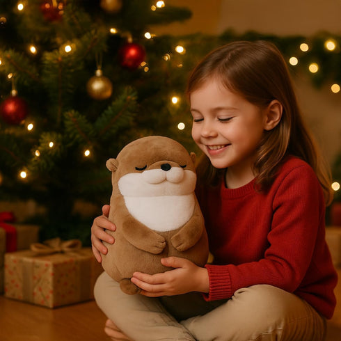 12 inches WEIGEDU Otter Stuffed Animals Sleeping Plush Toys with Embroidered Eyes for Boy Girl Kids Birthday Christmas