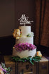 Mr & Mrs Cake Topper, Silver Glitter Wedding Decor for Anniversary and Bridal Shower Cake, Rustic Chic Bride and Groom