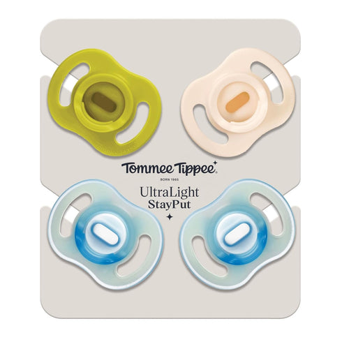 Tommee Set, 2 2 6-18 Pack 4 Tippee Stay Put Pacifier Contains Ultra-Light StayPut Glow in The Dark Pacifiers