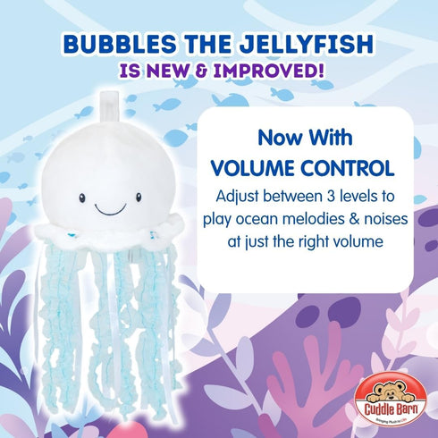 18 Inches Cuddle Barn - Jellyfish Bubbles | Soft Jelly Fish Plush Toy | Hanging Loop | Gentle Color Changing Lights |