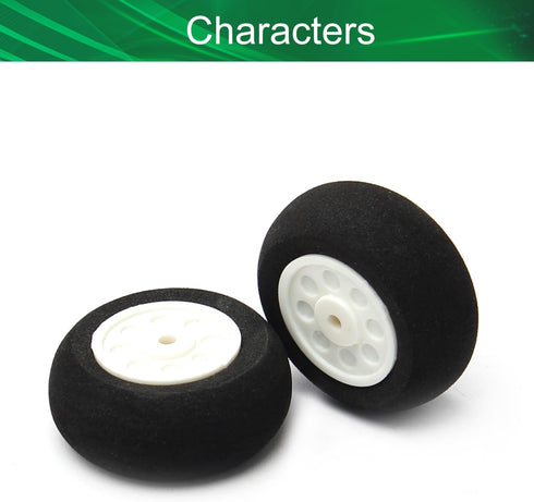 Yinpecly RC Car Wheel 40mm Dia Sponge Tires Set for DIY RC Car, Truck, Boat, Helicopter Model, White and Black 4PCS