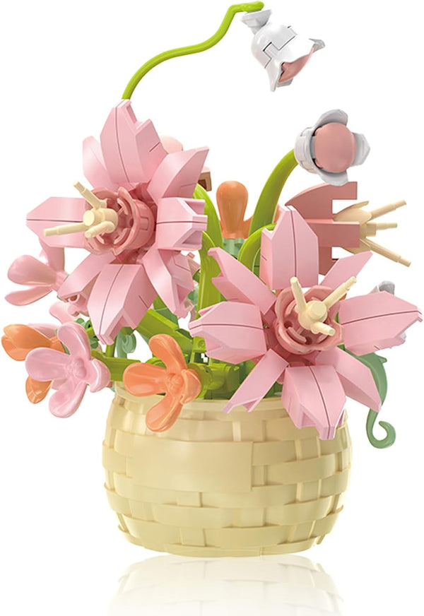 Vilbocr Mini Flowers Building Block Set,Flower blocks toys,Plants and Succulent Toys,Building block flowerpotBotanical