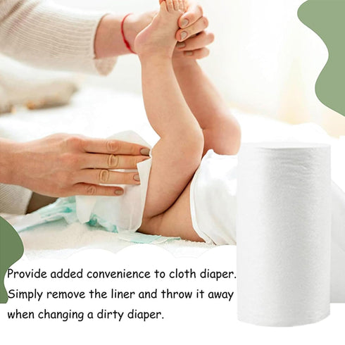ALVABABY Diaper Liner for Baby Cloth Diapers | 11.8x7.1 Inch Natural Soft Disposable Diaper Liners | Fragrance Free,
