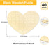 Blank Heart Shape Puzzle with 40 Pieces, Wooden Jigsaw Puzzle for Crafts & DIY, Custom Puzzle 11.2 x 8.4 Inches