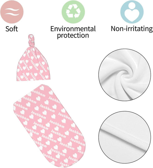 Generic Set Personalized Baby Swaddle Blanket- Customized Nursery Blankets, Custom Newborn Gifts, Infant Hospital