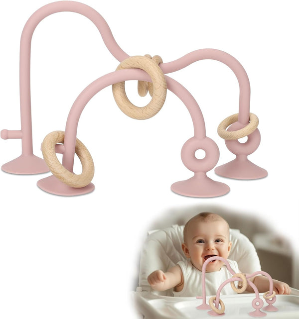 Socub High Chair Toys with Suction Cups for Infants 6-18 Months, Montessori Educational Interactive Table Toys