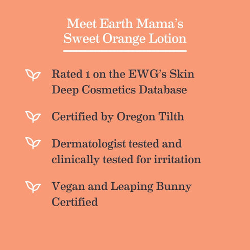 Earth Mama Sweet Orange Baby Lotion 8 Fl Oz (2-Pack) | Moisturizing Lotion for Newborns, Sensitive Skin Care with Shea