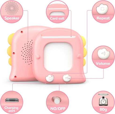 520 2 3 4 5 6 Kidzdo Bilingual Spanish English Talking Flash Cards, Easter Birthday Gifts for Year Old Girls, Language