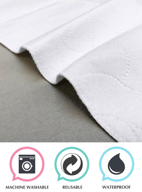 24" 38" American Baby Company Waterproof Flat Reusable Portable/Mini-Crib Mattress Pad Protector, Embossed Quilt-Like