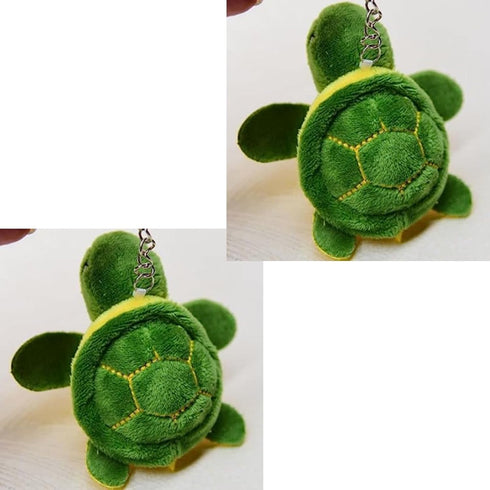 2pcs Cute Plush Sea Turtle Mini Tortoise Keychain Pendant, Cartoon Plush Doll for Birthday Gift Bag Accessories