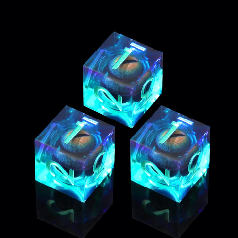 YEMEKO 3Pcs D6 Dragon Eye Liquid Core DND Dice Set, 6 Sided 16mm Handmade Polyhedral D&D Dice for RPG Table Games