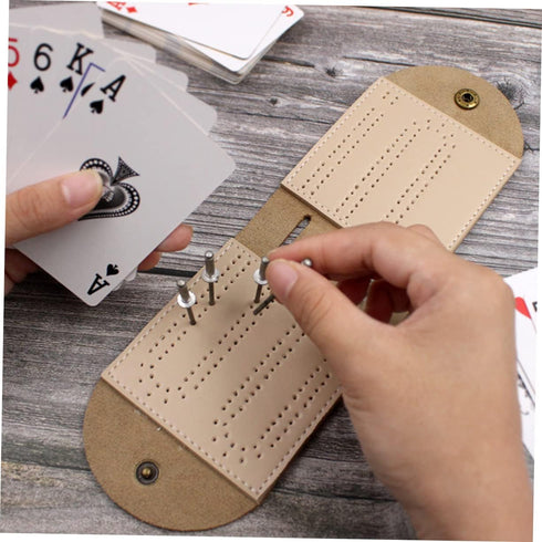 1 Set Cribbage Board Multifunctional Score Board, Portable Game Bag for Cards Game Accessory