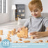 Wooden Blocks Set - 100 Pc Natural Wood Building Block Toys, Great Gift for Kids, Indoor Activity