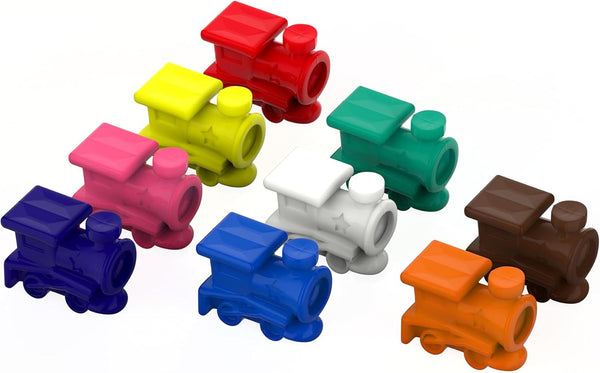 Mexican Train Marker Accessory, Assorted Colors, Replacement Plastic Domino Markers, 9 Pack