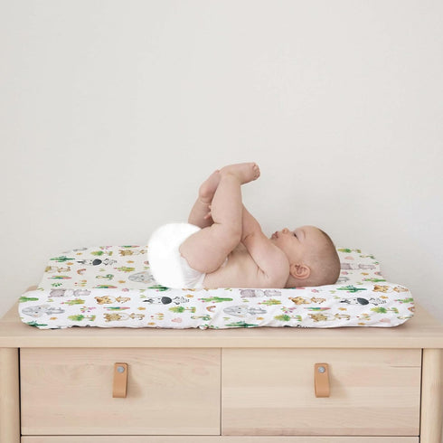 African Safari Animals Changing Pad Covers, Soft Stretch Fitted Baby Changing Table Sheets for Boy Girl, 32''x16''