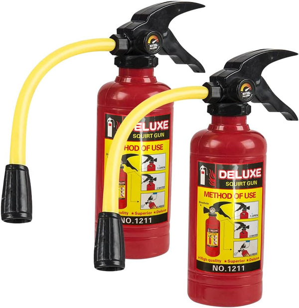 ArtCreativity Fire Extinguisher Squirt Toy for Kids, Set of 2 Water Guns with Realistic Design for Summer Fun