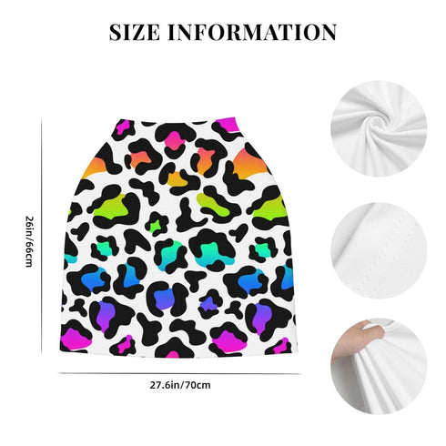 Schgap Colorful Leopard Car Seat Covers Canopy for Baby, Nursing Cover Breastfeeding Baby Carrier Cover Stroller Cover