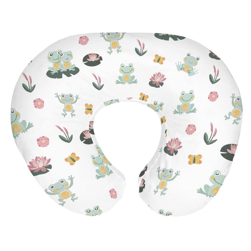 Cute Frogs Family Baby Nursing Pillow Covers for Boy Girl Green Frogs