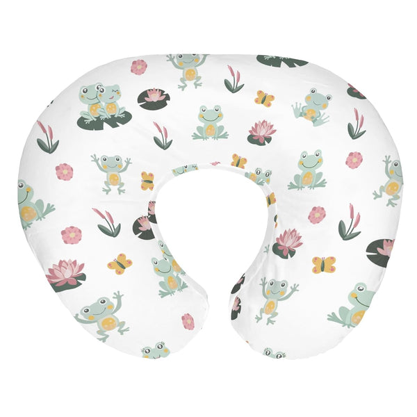 Cute Frogs Family Baby Nursing Pillow Covers for Boy Girl Green Frogs