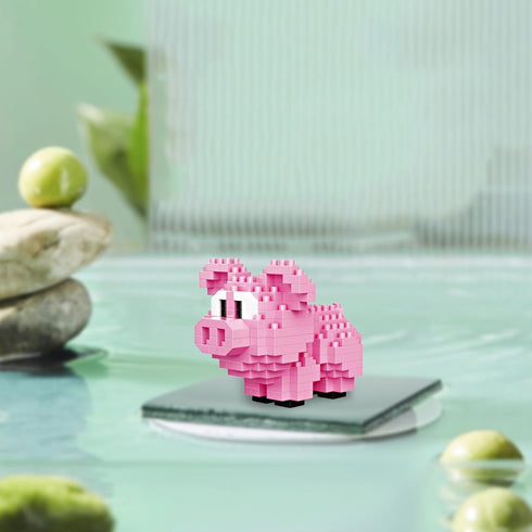 Kids Adult KLJM-10 Animal Micro Building Blocks Set for Home and Office Decoration (Piglet, 270PCS)