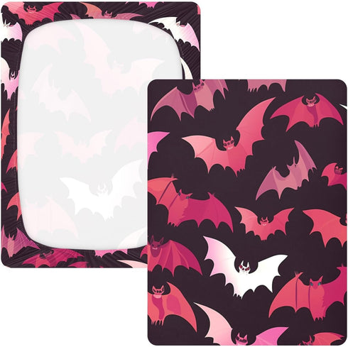 Bseiialft 52 28 Halloween Flying Bats Crib Sheets for Boys Girls Soft and Breathable Cotton Baby Sheets for Standard